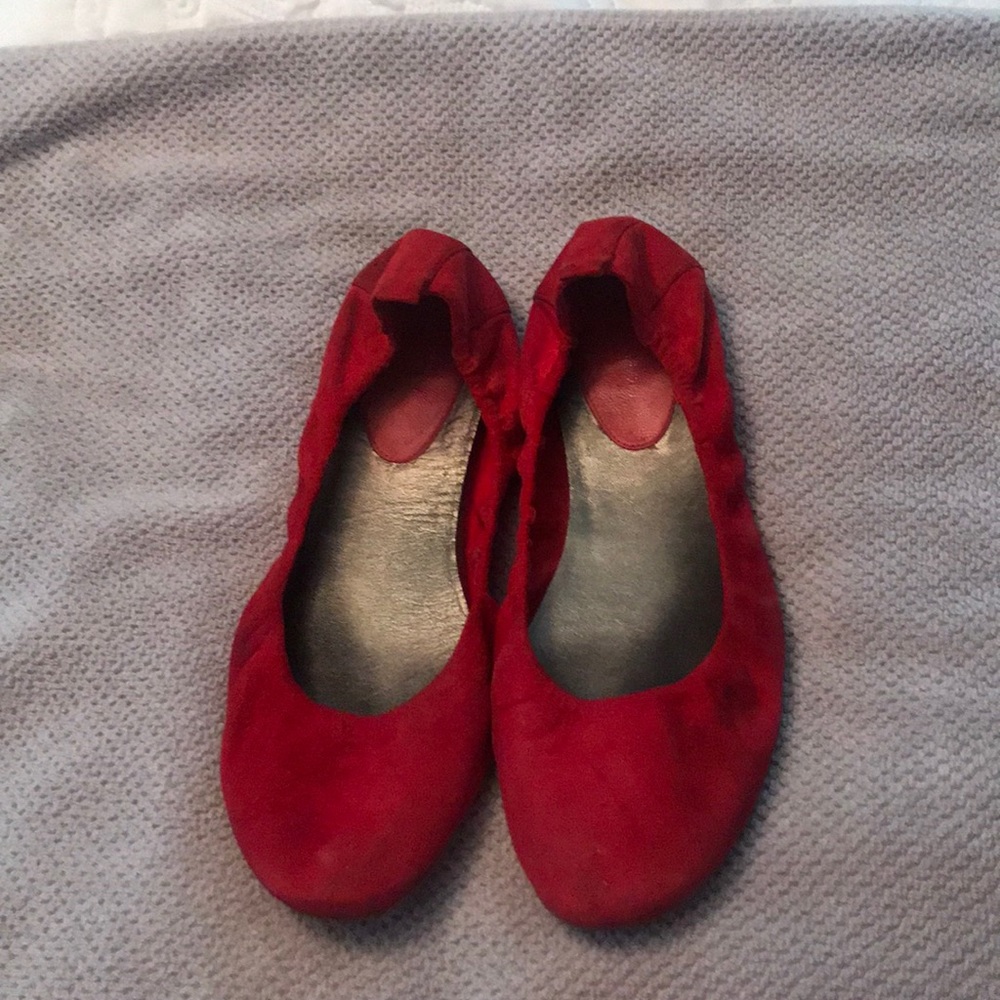 Cole Haan Red Suede Flats 9.5